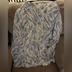 Japna Blue and White Midi Skirt